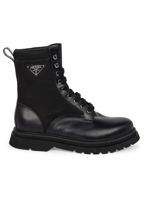 prada black derby military boots|Men's Prada Combat Boots .